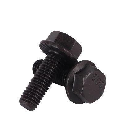 Κατηγορία 4.8/8.8/10.9 DIN Standard Hex Head Flange Bolts and Nuts με μαύρο φινίρισμα