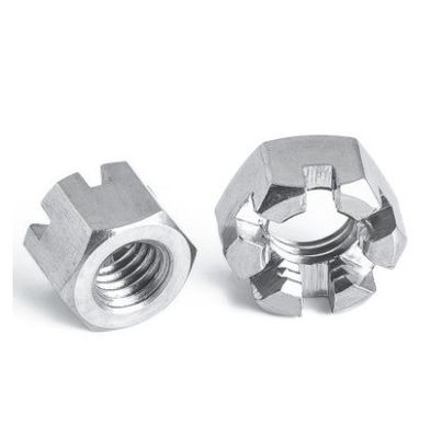 Πλαστικό Νουτ Din 935 M4 Flange Round Lock Hexagon Slot Castle Nut για την απαίτηση του πελάτη