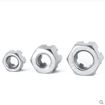 Πλαστικό Νουτ Din 935 M4 Flange Round Lock Hexagon Slot Castle Nut για την απαίτηση του πελάτη