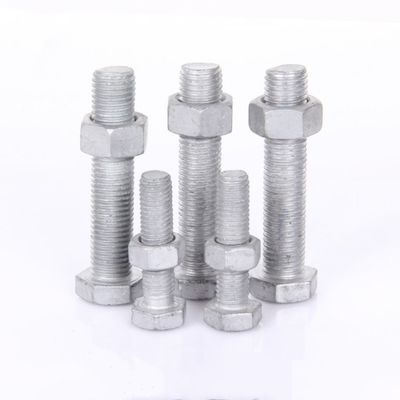 DIN Standard Hebei Fastener HDG Hot Dip Galvanized Hex Bolt και Nut με κίτρινο ψευδάργυρο