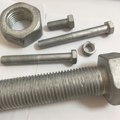 DIN Standard Hebei Fastener HDG Hot Dip Galvanized Hex Bolt και Nut με κίτρινο ψευδάργυρο