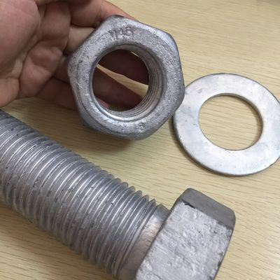 DIN Standard Hebei Fastener HDG Hot Dip Galvanized Hex Bolt και Nut με κίτρινο ψευδάργυρο