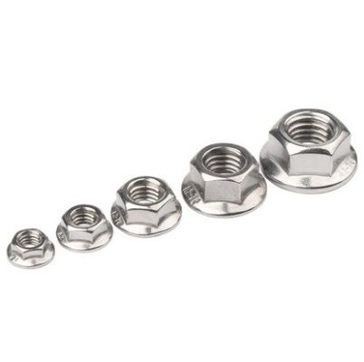 304 M8 Hex Lock Din6923 Αυτοκλείδωμα Hexagon Flange Nut με απλή επεξεργασία επιφάνειας