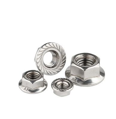 304 M8 Hex Lock Din6923 Αυτοκλείδωμα Hexagon Flange Nut με απλή επεξεργασία επιφάνειας