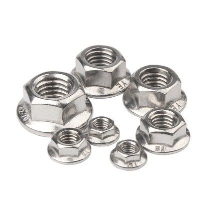 304 M8 Hex Lock Din6923 Αυτοκλείδωμα Hexagon Flange Nut με απλή επεξεργασία επιφάνειας