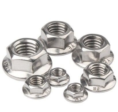 304 M8 Hex Lock Din6923 Αυτοκλείδωμα Hexagon Flange Nut με απλή επεξεργασία επιφάνειας