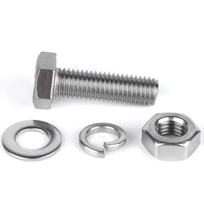 Καθαρό φινίρισμα από ανοξείδωτο χάλυβα Hex Head Bolts Nuts Washers με προσαρμόσιμες επιλογές