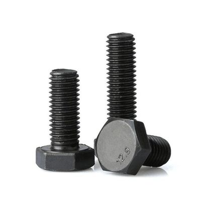 Ανώτατη αντοχή Χάλυβα άνθρακα Hex Bolt DIN931 DIN933 8.8 10.9 12.9 Κατηγορία με μαύρο φινίρισμα